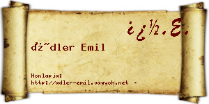 Ádler Emil névjegykártya