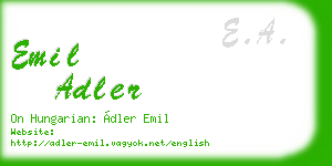 emil adler business card